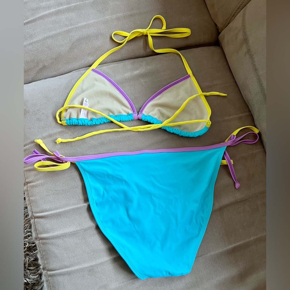 Victoria’s Secret Multi Colored 90’s String Bikin… - image 2